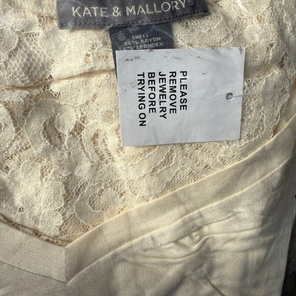 Kate & Mallory Lace Back 3/4 Sleeve Ivory Pullover Top Women's Plus Size 2X NWT - Picture 4 of 13